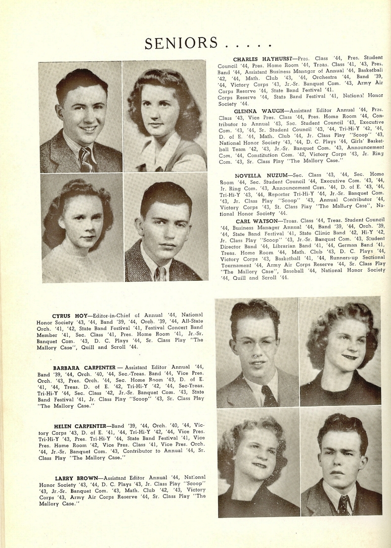 St. Marys High School, Class of 1944 Pleasants County, WV Genealogy Image