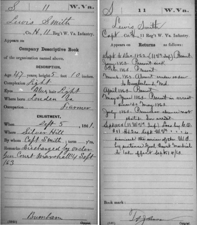 Lewis Smith, 11th West Virginia Infantry, WVGen Military
